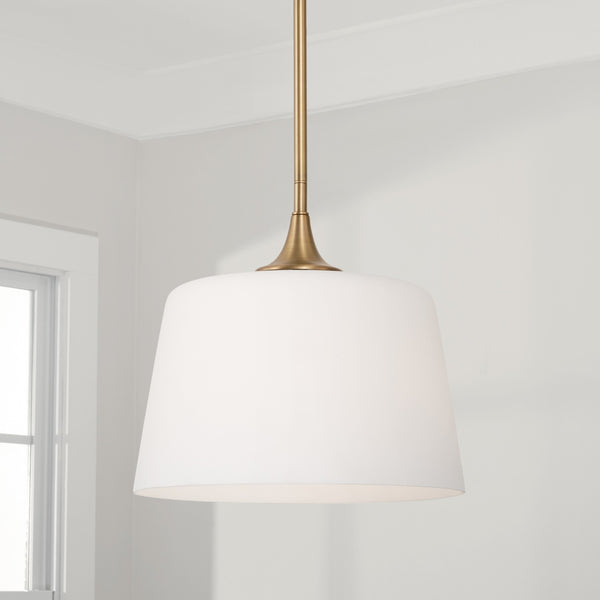 Andie 11.75" One Light Dual Mount Semi Flush/Pendant, Aged Brass