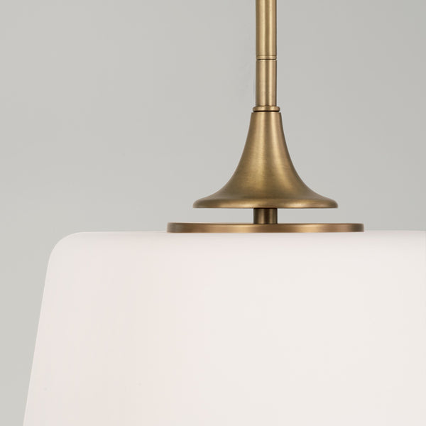 Andie 11.75" One Light Dual Mount Semi Flush/Pendant, Aged Brass