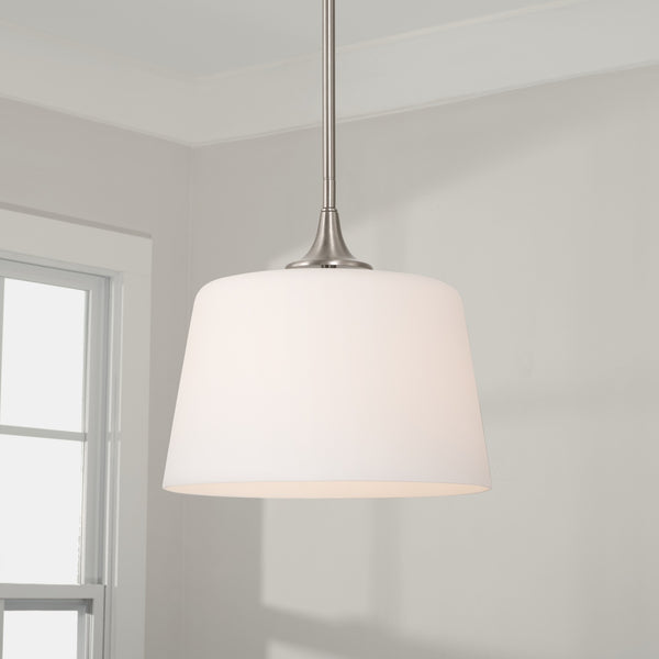 Andie 11.75" One Light Dual Mount Semi Flush/Pendant, Brushed Nickel