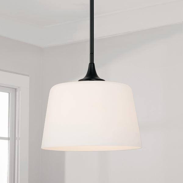 Andie 11.75" One Light Dual Mount Semi Flush/Pendant, Matte Black