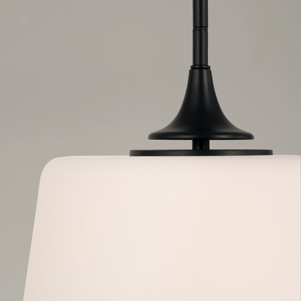 Andie 11.75" One Light Dual Mount Semi Flush/Pendant, Matte Black