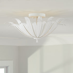 Evie 18'' Three Light Semi-Flush Mount, Textured White - Alternate Product Image 1.jpg