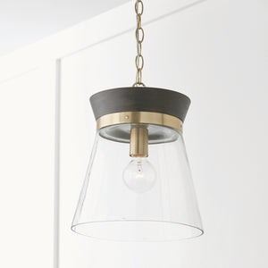 Flynn 12'' One Light Pendant, Black Stain and Matte Brass - Alternate Product Image 1.jpg