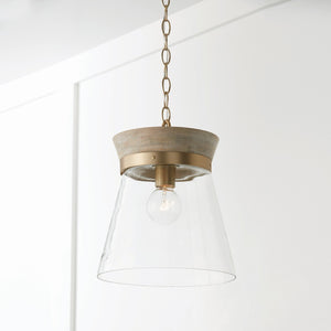 Flynn 12'' One Light Pendant, White Wash and Matte Brass - Alternate Product Image 1.jpg