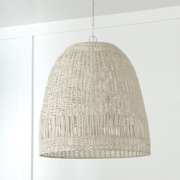 Senna 24" Three Light Pendant, Chalk White