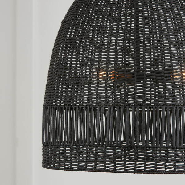 Senna 24" Three Light Pendant, Matte Black