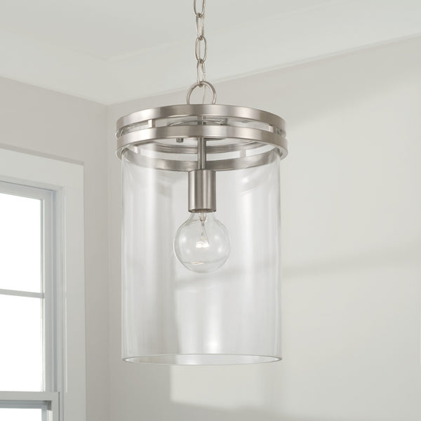 Loren 9.25" One Light Pendant, Brushed Nickel