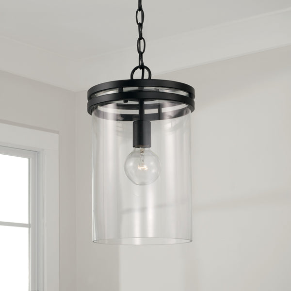 Loren 9.25" One Light Pendant, Matte Black