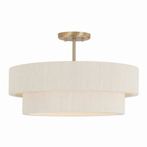 Bryn 20" Four Light Pendant, Matte Brass