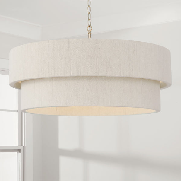 Bryn 30" Four Light Pendant, Matte Brass