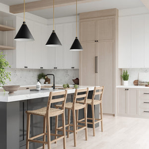 Collyn 15" One Light Pendant, Aged Brass and Black