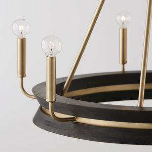 Flynn 31'' Six Light Chandelier, Black Stain and Matte Brass - Alternate Product Image 3.jpg