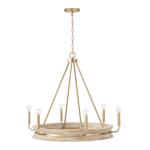Flynn 31'' Six Light Chandelier, White Wash and Matte Brass - Alternate Product Image 1.jpg