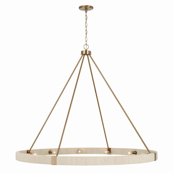 Bryn 47.75" 12 Light Chandelier, Matte Brass