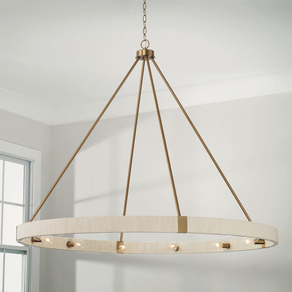 Bryn 47.75" 12 Light Chandelier, Matte Brass