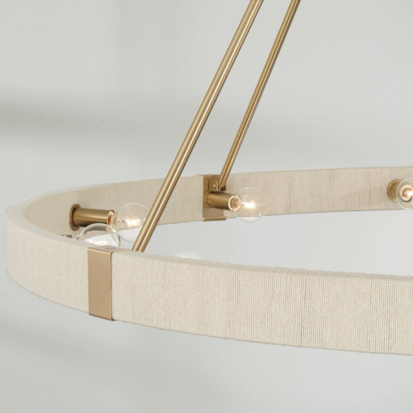 Bryn 47.75" 12 Light Chandelier, Matte Brass