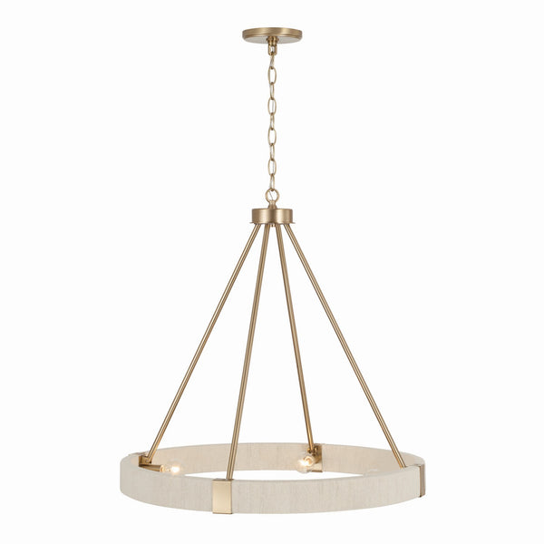 Bryn 26" Four Light Chandelier, Matte Brass