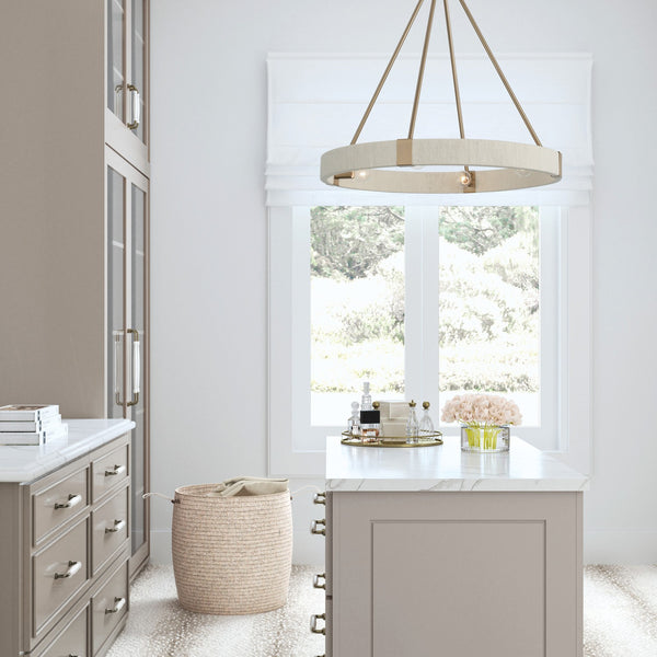 Bryn 26" Four Light Chandelier, Matte Brass