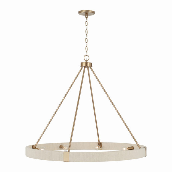 Bryn 36" Eight Light Chandelier, Matte Brass