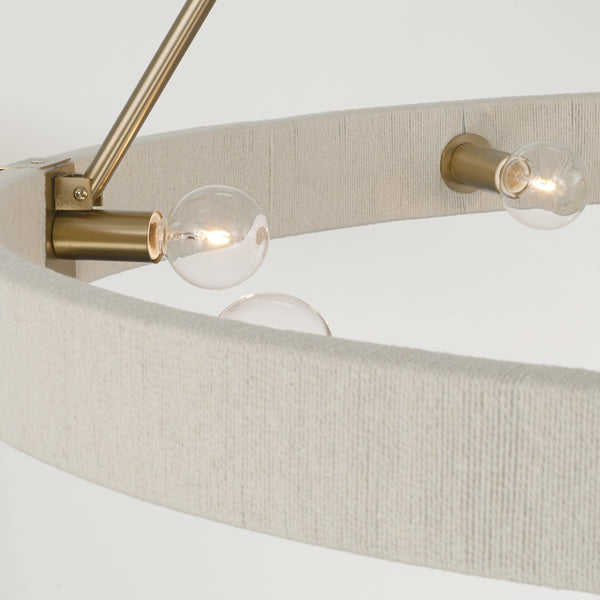 Bryn 36" Eight Light Chandelier, Matte Brass