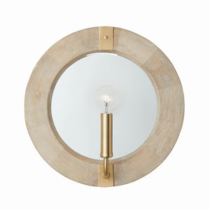Flynn 12'' One Light Wall Sconce, White Wash and Matte Brass - Alternate Product Image 1.jpg