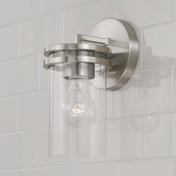 Loren 5" One Light Wall Sconce, Brushed Nickel