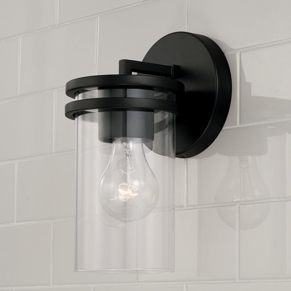 Loren 5" One Light Wall Sconce, Matte Black