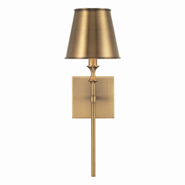 Quincy 6.5" One Light Wall Sconce, Aged Brass