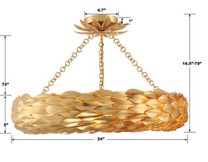 Laurel 24'' Six Light Semi Flush Mount, Antique Gold Alt 4.jpg