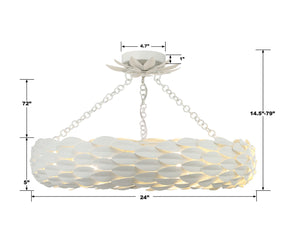 Laurel 24'' Six Light Semi Flush Mount, Matte White - Alternate Product Image 2.jpg