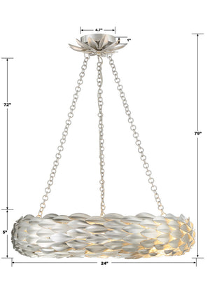 Laurel 24'' Six Light Pendant, Antique Silver Alt 5.jpg