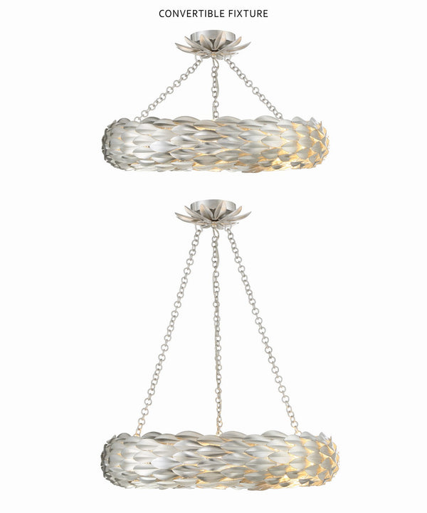 Laurel 24'' Six Light Semi Flush Mount, Antique Silver - Alternate Product Image 1.jpg