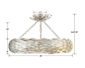 Laurel 24'' Six Light Semi Flush Mount, Antique Silver - Alternate Product Image 2.jpg