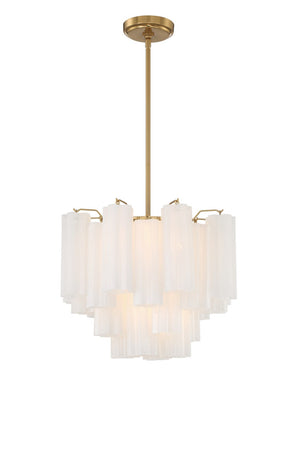 Adler 17.75'' Four Light Chandelier, Aged Brass White - Alternate Product Image 1.jpg