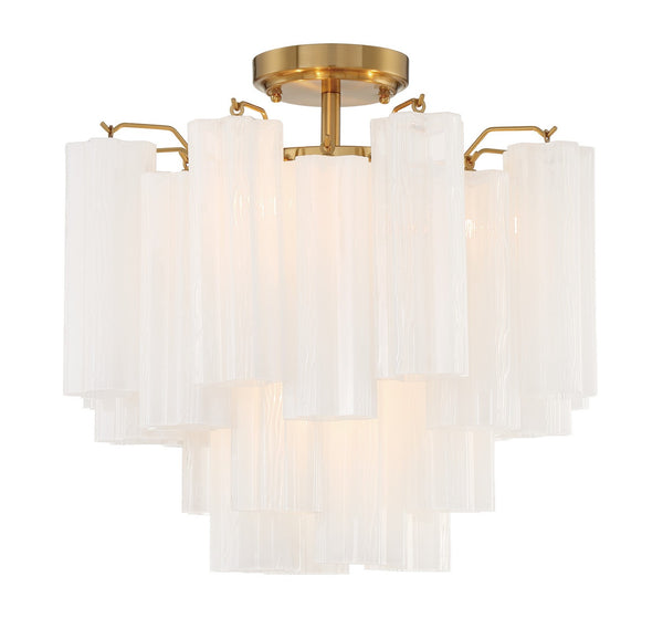 Adler 17.75'' Four Light Semi Flush Mount, Aged Brass White - Alternate Product Image 1.jpg