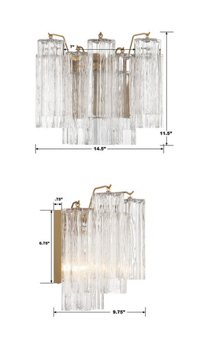 Adler 14.5'' Two Light Wall Sconce, Aged Brass Clear Alt 4.jpg