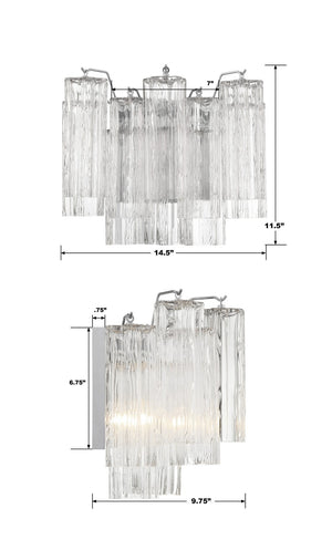 Adler 14.5'' Two Light Wall Sconce, Chrome Clear Alt 4.jpg
