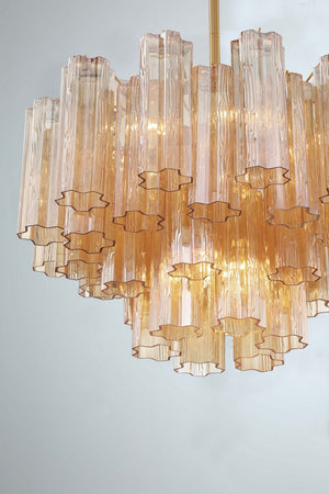 Adler 22'' Nine Light Chandelier, Aged Brass Amber Alt 4.jpg