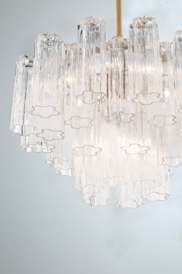 Adler 22'' Nine Light Chandelier, Aged Brass Clear Alt 4.jpg