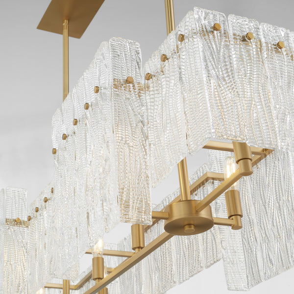 Lennox Eight Light Linear Pendant, Aged Brass - Alternate Product Image 2.jpg
