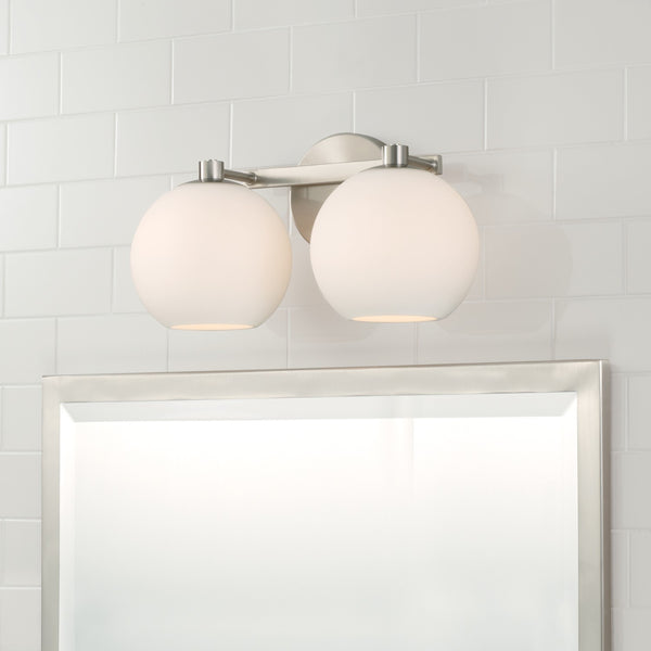 Cahya 14.75" Two Light Vanity, Brushed Nickel