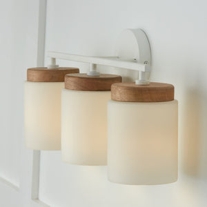 Aiden 23.5'' Three Light Vanity, Light Wood and White - Alternate Product Image 1.jpg