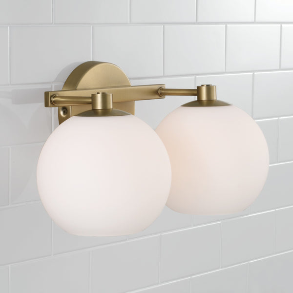 Cahya 14.75" Two Light Vanity, Aged Brass