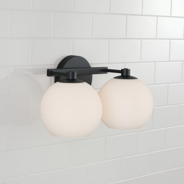 Cahya 14.75" Two Light Vanity, Matte Black
