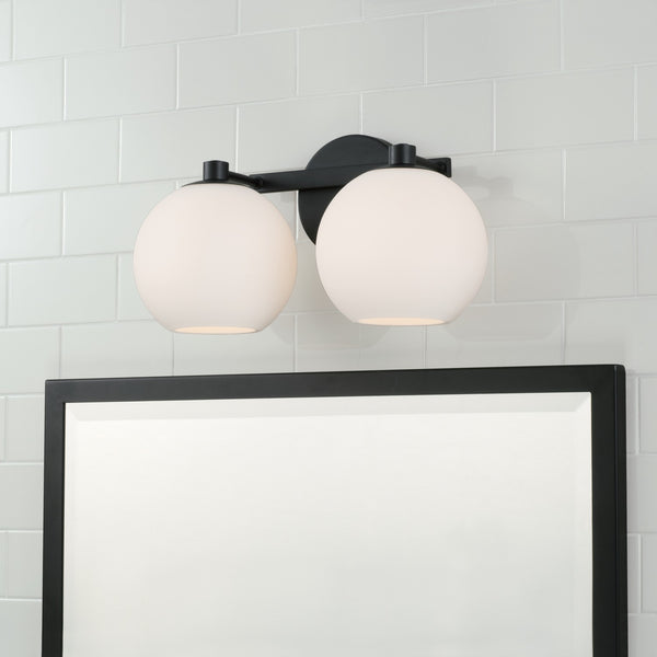 Cahya 14.75" Two Light Vanity, Matte Black