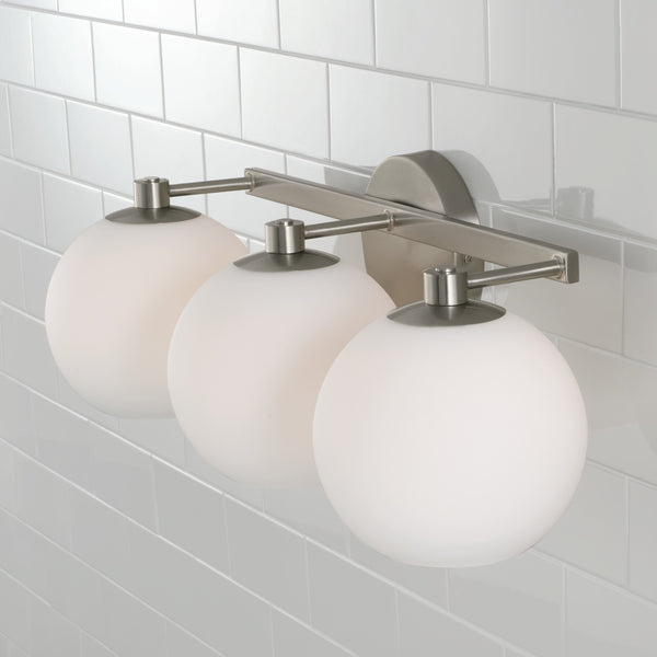 Cahya 22.75" Three Light Vanity, Brushed Nickel