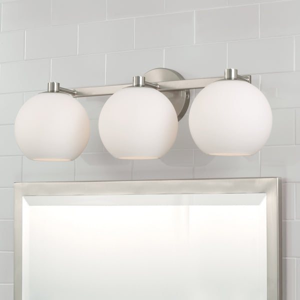 Cahya 22.75" Three Light Vanity, Brushed Nickel