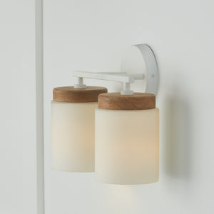 Aiden 14'' Two Light Vanity, Light Wood and White - Alternate Product Image 1.jpg