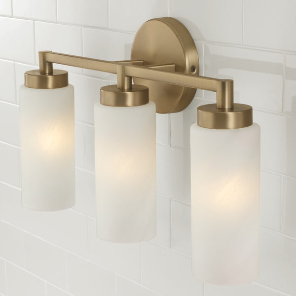 Sasha 19" Three Light Vanity, Aged Brass
