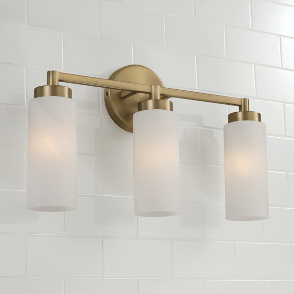 Sasha 19" Three Light Vanity, Aged Brass